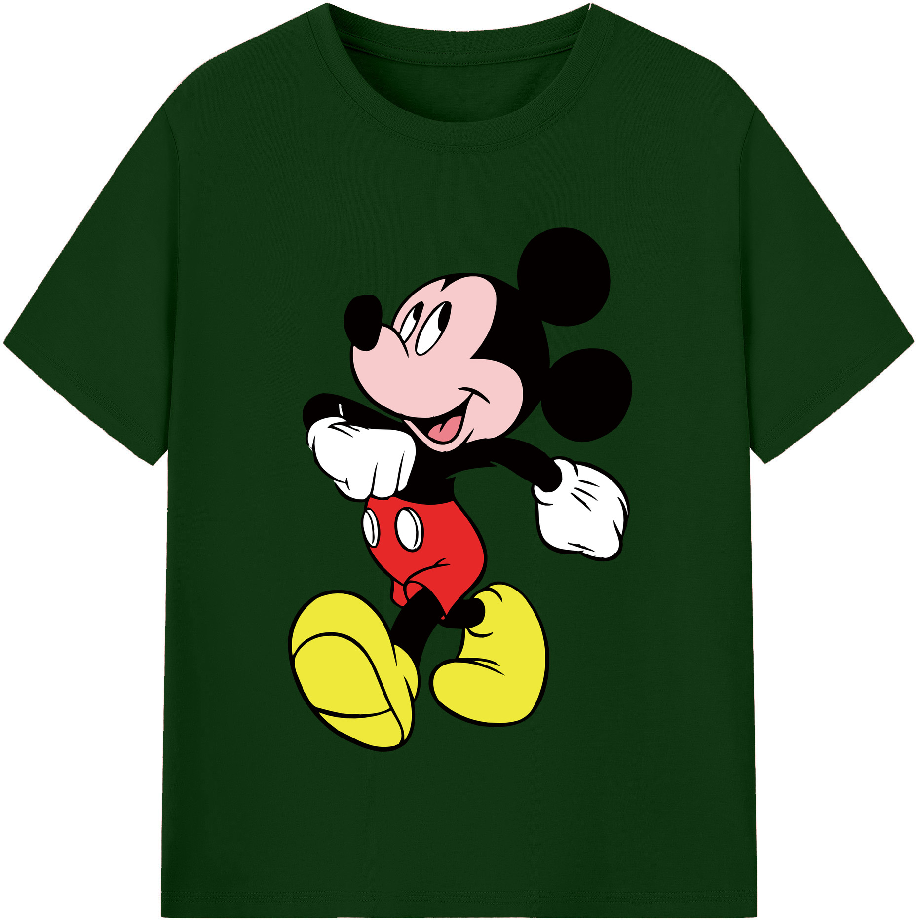 （画像用） ミッキーマウス Mickey Mouse 綿100％半袖Tシャツ（フロントプリント）